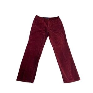 Talbots Petites 14P Burgundy/Red Corduroy Straight Leg Heritage Pants Stretch
